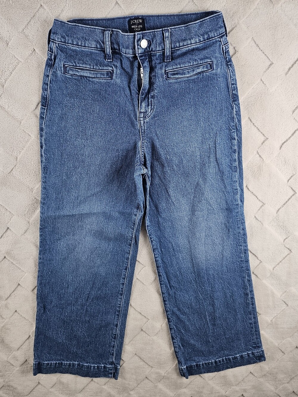J.Crew Cropped Wide Leg Jean Womens 25 Blue Denim